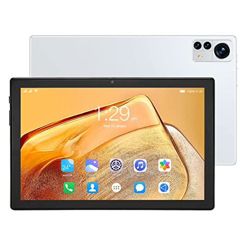 Tablet 10 Zoll, für Android 11 Tablet 6 GB RAM 256 GB ROM, Dual Band WIFI Octa Core Prozessor, Vordere 1600 W Hintere 3200 W Kamera, Lange Akkulaufzeit, für Tägliche Unterhaltung und Reisen(Silber) von Zunate