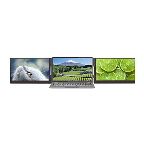 Tragbarer für Laptop, 14-Zoll-FHD-1080P-IPS-Display, Dual-Dreifach-Bildschirmverlängerung mit Typ C, HDMI, USB A, Plug-and-Play für Laptop Innerhalb von 15,6 Zoll von Zunate