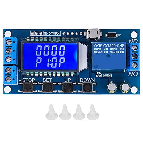 Verzögerungsrelais-Modul, Zeitverzögerungsrelais-Modul, 5 V, 12 V, 24 V, Ausschaltverzögerungs-Timer-Modul, 0,01 s-9999 min mit LCD-Anzeige von Zunate