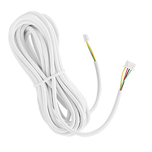 Video-Türklingelkabel, 4-adriges rundes flexibles Kupferkabel für weißes PVC-isoliertes Außengehäuse 10 m langes Intercom-Kabel für Video-Türsprechanlage von Zunate