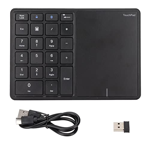 Ziffernblock, wiederaufladbare Tastatur mit Touchpad-Unterstützung für und 2,4 G Dual-Modus, ergonomischer 7,5-Grad-Winkel, automatisches Identifikationssystem Schwarz Ziffernblock, wiederaufladbare Tastatur mit Touchpad-Unterstützung für und 2,4 G Dual-Modus, ergonomischer 7,5-Grad-Winkel, automatisches Identifikationssystem Schwarz von Zunate