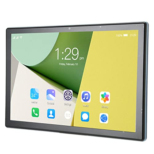 Zunate 10,1-Zoll-Tablet, 8 GB 256 GB Octa-Core-Tablet mit 1960 X 1080 FHD-Display, Gehärtetem Glas, 4G-Anrufen, 5G WiFi, Dual-SIM, 7000 MAh Akku für12 (EU-Stecker) von Zunate