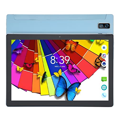 Zunate 10-Zoll-Tablets mit Tastaturmaus, 1080P FHD IPS-Tablet für Android 11, MT6753 Octa Core, 8 GB RAM 128 GB ROM, Dual-SIM-4G-Anruf-Tablet, Integrierte Dual-Box-Lautsprecher (Blau) von Zunate