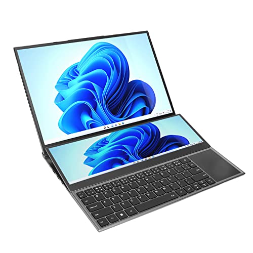 Zunate 16-Zoll-Laptop, 14-Zoll-FHD-Touch-Display, für Intel Core I7, 16 GB DDR4-RAM, 128 GB PCIe-SSD, Dual ScreenPad Plus, für Windows 10 11, 13600-mAh-Akku für Langes Standby von Zunate