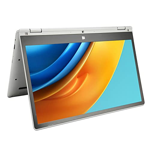 Zunate 2 in 1 Laptop PC, 13,3 Zoll Touchscreen Laptop mit 360 ° Drehung, 1920 X 1080 16 G LPDDR4 256 G SSD, Unterstützung für WiFi, BT, Fingerabdruckerkennung, für Windows11 von Zunate