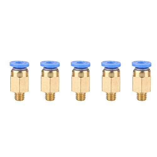 Zunate 5PCS 3D-Druckerzubehör PC4 M6 Gerade durch Pneumatische Verbindung Außendurchmesser 4MM, für PU-Schlauch, Nylonrohr Usw von Zunate