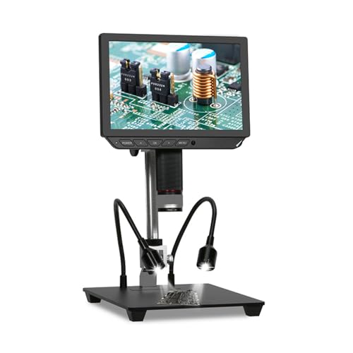 Zunate 8-Zoll-LCD-Digitalmikroskop 1600X, 4K 13MP USB Elektronische Mikroskopkamera Münzlupe mit Einstellbaren LED-Leuchten, WLAN, HDMI für PCB-Löten, Münzsammlung von Zunate