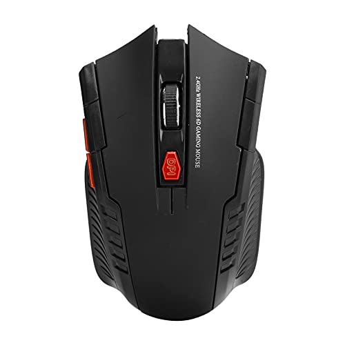 Zunate Drahtlose Maus, 2,4 GHz, 3 Gänge Einstellbare Drahtlose Optische Spielemäuse Ergonomische Business Office Student Mechanische Maus mit USB-Empfänger für Desktop-Notebooks(schwarz) von Zunate