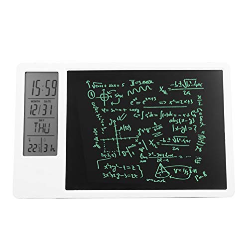 Zunate Elektronische LCD-Handschrifttafel, Elektronische Desktop-Schreibtafel mit LCD-Kalender- / Datums- / Zeitanzeige, kein Staub, Keine Tinte, EIN-klick-Löschen, für Schul von Zunate