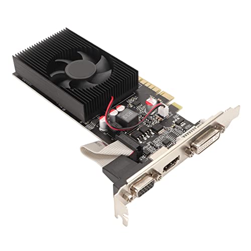 Zunate GTX 730-Grafikkarte, Computer-Low-Profile-GPU, 2 GB 128-Bit-GDDR3, Bis zu 5 Gbit/s Geschwindigkeit, mit Lüfter, Unterstützt DVI-VGA-HD-Multimedia-Schnittstelle von Zunate