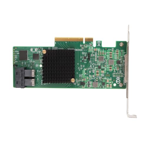 Zunate HBA SAS 9300 8i RAID-Controllerkarte, PCIE 3.0 12 Gbit/s SAS SATA-Erweiterungskarte, Interne 8 Ports, RAID-Unterstützung und -SAS-HD-Anschlüsse, für Windows, für Linux von Zunate