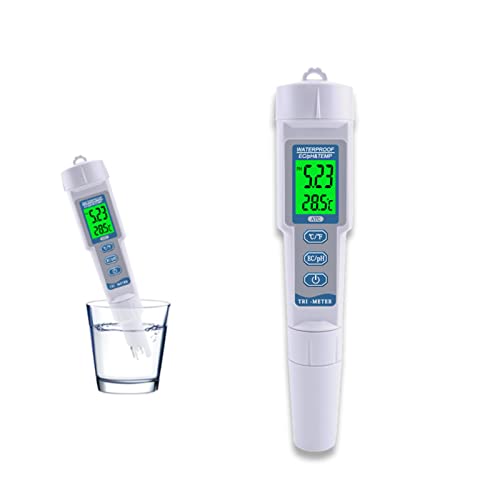 Zunate Hohe Genauigkeit 3 ​​in 1 Wasserprüfgerät Digital PH Messgerät,Digital PH/EC/Temp Meter Wasserqualität Monitor Tester tragbar Monitor PH Wasserqualitätstester,für Trinkwasser, Aquarien, usw von Zunate