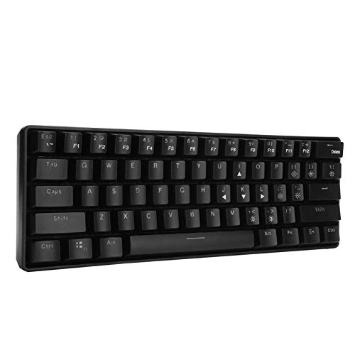 Zunate Kabelgebundene Mechanische Tastatur, 61-Tasten Kompakte Kabelgebundene Computertastatur Blue Switch Office Schreibmaschine Tastatur Gaming Ergonomische Tastatur, für Laptop Tablet Desktop von Zunate