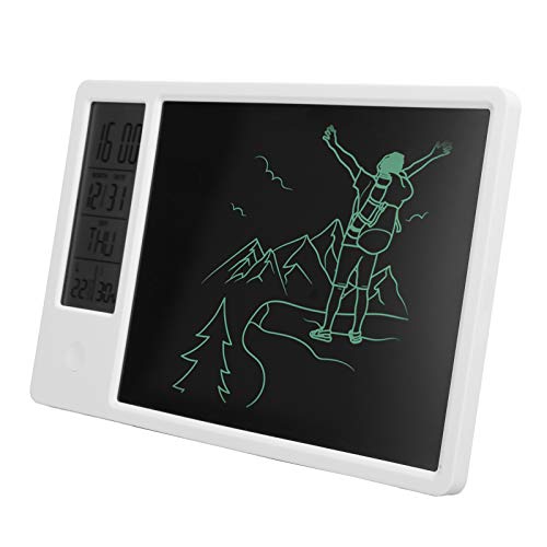 Zunate LCD-Kalender-Schreibtafel, Elektronische Graffiti-Handschrifttafel des Elektronischen Malbretts mit Stift-, Temperatur- und Feuchtigkeitsanzeige für und Jugendliche von Zunate