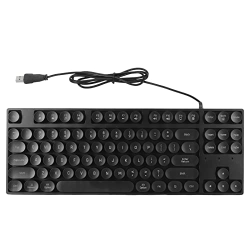 Zunate Mechanische Tastatur, 87 Tasten, Regenbogen-Schwarzlicht, Kabelgebundene Gaming-Tastatur, Ergonomisches Design, mit Klappbarer Fußstütze, für Büro-Schreibkräfte, die Spiele Spielen (Schwarz) von Zunate