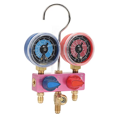 Zunate Mini-Fluorid-Kältemittel-Manometer für R22, R32, R410A, G1/4-Metallknopf-Klimaanlagenwerkzeug, Abnehmbar für Windows Zunate Mini-Fluorid-Kältemittel-Manometer für R22, R32, R410A, G1/4-Metallknopf-Klimaanlagenwerkzeug, Abnehmbar für Windows von Zunate