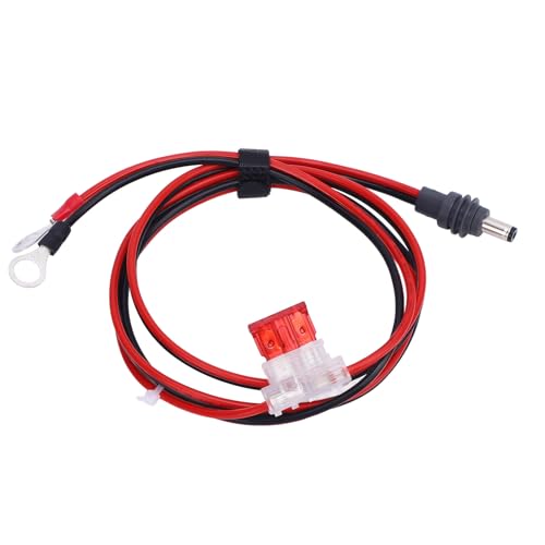 Zunate O Ring DC Ladekabel für Satellite, 1,0 m/2,0 m/3,0 m/5m O Ring Anschlusskabel für DC Stecker mit Sicherung Gummi Kupfer Ersatz für Satellite Stromkabel (1m) von Zunate