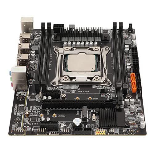 Zunate PC Motherboard, E5 2620 CPU 8G DDR4 Speicherbank Computer Motherboard DDR4 Dual Channel Speicher Gaming Mainboard, Hochgeschwindigkeits Festplattenschnittstelle, für Büro, von Zunate