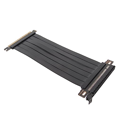 Zunate PCIE 3.0 X16 Extender Riser-Kabel, 180 Grad Flexibles PCIE 3.0-Verlängerungskabel für Grafikkarte, Hochabschirmendes Kabel, Kompatibel mit PCIE 2.0 PCIE 1.0 (Schwarz) von Zunate