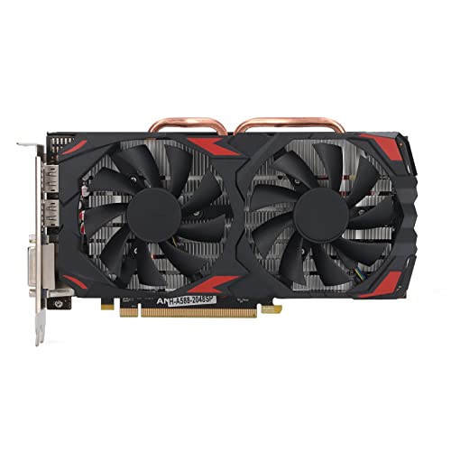Zunate RX 580 8GB 256BIT Computer-Gaming-Grafikkarte mit Zwei Lüftern, PCI Express 3.0 16X, DVI, 3 X Displayport, Plug and Play, für 10, 11, Vista, für, für Desktop-PCs (580 8G D5) von Zunate
