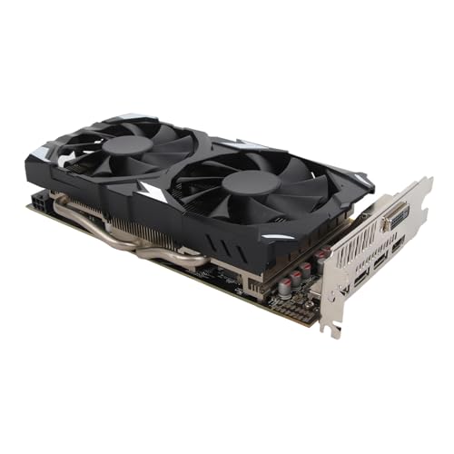 Zunate RX580 8 GB GDDR5-Grafikkarten, Auflösung 7680 X 4320, Kühlung mit Zwei Lüftern, Unterstützt von 10, 11, Vista, für, DPx3, DVIx1, mit 6-Pin- oder (RX580 8GB GDDR5 256BIT) von Zunate