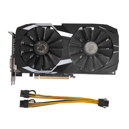 Zunate RX590 8GB GDDR5 Grafikkarte, 256Bit PCI Express 3.0 X16 Gaming-Video Karte mit Dual-Kühl Ventilator, 2X HDMI, 2X DisplayPort, DVI D, Unterstützung für DirectX 12 von Zunate