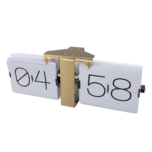 Zunate Retro Style Flip Desk Shelf Clock, Flip Out Wall and Tabletop Flip Clock, 24Hour Modern Retro Flip Down, Classic Mechanical Digital Display Battery Powered for (Gold Frame, Zunateiczgahdto3-12 Zunate Retro Style Flip Desk Shelf Clock, Flip Out Wall and Tabletop Flip Clock, 24Hour Modern Retro Flip Down, Classic Mechanical Digital Display Battery Powered for (Gold Frame, Zunateiczgahdto3-12 von Zunate