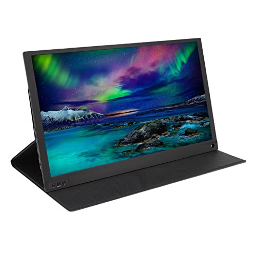 Zunate Tragbarer 15,6 Zoll, 4K Ultra HD Gaming mit Ledertasche, 60 Hz, 178 ° Betrachtungswinkel, Zwei Lautsprecher, HDMI, Computermonitor für PC, Laptop, Telefone von Zunate
