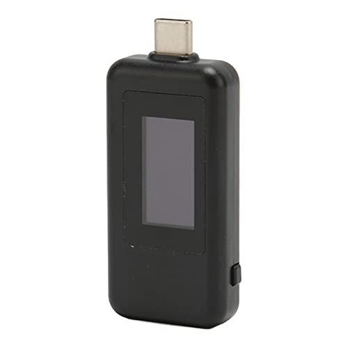 Zunate USB C Spannungsprüfer, 4–30 V, 0–5,1 A, USB C Spannungsstromprüfer, Digitales LCD Display, USB Tester, für Handys, Tablets, Laptops, Autoladegeräte (Schwarz) von Zunate