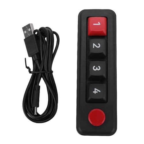 Zunate Wired 4 -Taste -Tastatur mit Schwimmendes Fenster, USB C Full Programmierbar mit Einem Gehandelten Mechanischen Tastatur -Nummernpad, NKRO -Hotkeys, EIN Klickstart, für Siege (Black) von Zunate