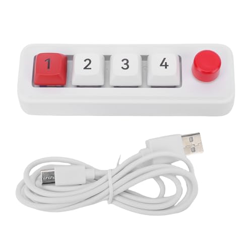 Zunate Wired 4 -Taste -Tastatur mit Schwimmendes Fenster, USB C Full Programmierbar mit Einem Gehandelten Mechanischen Tastatur -Nummernpad, NKRO -Hotkeys, EIN Klickstart, für Siege (White) von Zunate