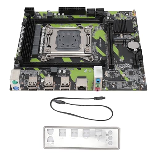 Zunate X79 VG3 Computer-Motherboard, LGA 2011 2X DDR3 DIMM Desktop-Motherboard für Intel H61 CPU, M.2 NVME PCIEX4, RJ45-Anschluss, SATA, PCI E3.0 X16, 6-Kanal-Soundchip von Zunate