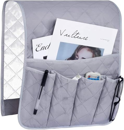 Zundo Armrest Organiser Space-Saving 5 Pockets Sofa Armrest Organiser Couch Chair Hanging Storage Bag（Grey ） von Zundo