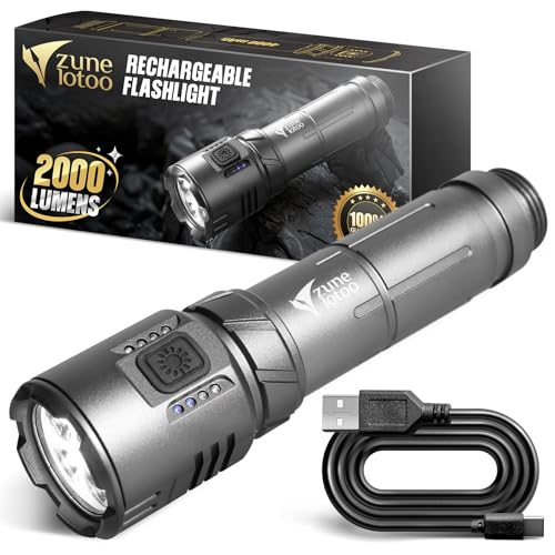 Zune Lotoo Taschenlampe LED Aufladbar, 2000 Lumen Extrem Hell Led Taschenlampe mit Magnete, Tragbare Mini Akku Taschenlampe mit 5 Lichtmodi IPX7 Wasserdichte für Camping Outdoor Wandern Notfälle Zune Lotoo Taschenlampe LED Aufladbar, 2000 Lumen Extrem Hell Led Taschenlampe mit Magnete, Tragbare Mini Akku Taschenlampe mit 5 Lichtmodi IPX7 Wasserdichte für Camping Outdoor Wandern Notfälle von Zune Lotoo