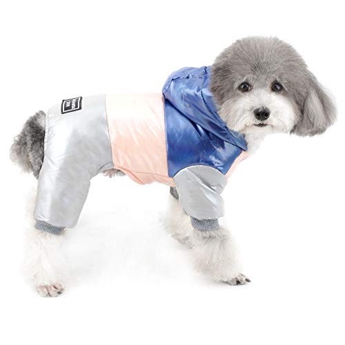 ZUNEA Hund Schneeanzug für Kleine Hunde Wasserdicht Wintermantel Fleece Gefüttert Kapuzenpullis Welpen Kleidung Warm Dicker Overalls Outfits Winddicht Haustier Jacke Bekleidung für Chihuahua Rosa S von Zunea