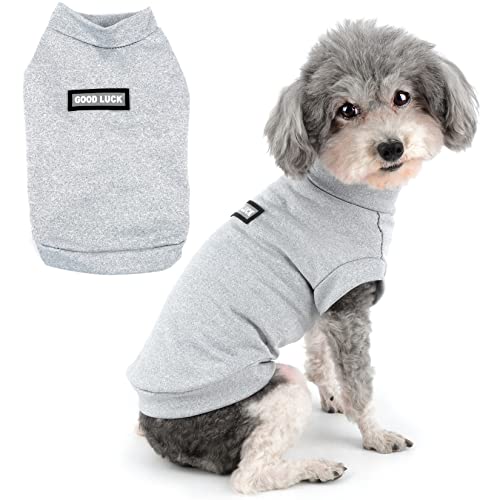 Zunea Kleine Hunde Shirts Schnell Trocknen Sommer T-Shirts Kühlende Welpenkleidung Weiche Ärmellose Weste Tank Top Atmungsaktiv Dehnbar Chihuahua Bekleidung Sonnenschutz für Heißes Wetter Hellgrau M von Zunea