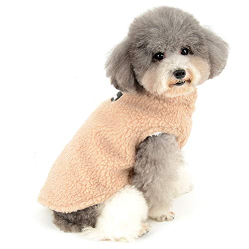 Zunea Wintermantel für kleine Hunde Warm Fleece Hundejacken Welpen Kapuzenpullis Hundekleidung Haustier Kleidung für Chihuahua Katzen Puppia Braun XXL von Zunea