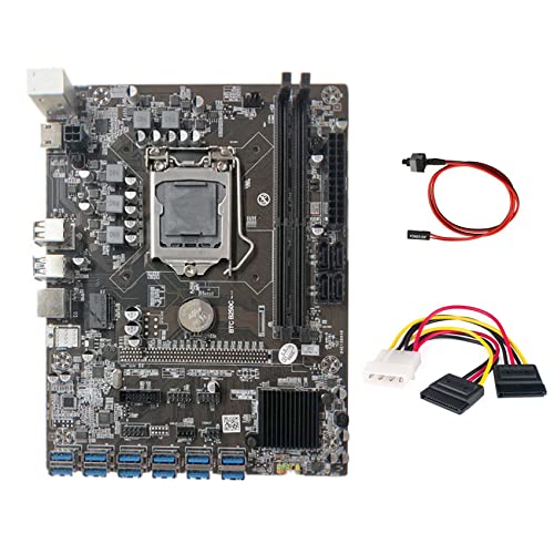 B250C Mining-Motherboard mit 4-poligem auf -Kabel + Switch-Kabel 12 PCIE auf USB 3.0 GPU Slot LGA1151 unterstützt DDR4 RAM von Zunedhys