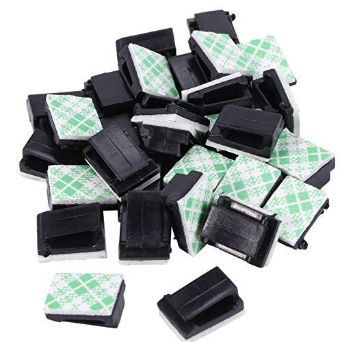 Zunedhys 30X Kabelhalter Kabelclip Kabelklemme Selbstklebend Schwarz von Zunedhys