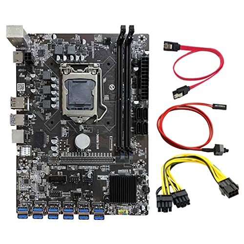 Zunedhys B250C BTC Mining Motherboard 12 USB 3.0 Grafikkartensteckplatz LGA 1151 DDR4 DIMM RAM mit 6 auf 8 Pin Kabel + Schalter Zunedhys B250C BTC Mining Motherboard 12 USB 3.0 Grafikkartensteckplatz LGA 1151 DDR4 DIMM RAM mit 6 auf 8 Pin Kabel + Schalter von Zunedhys