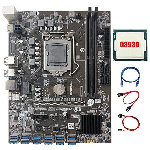Zunedhys B250C Mining-Motherboard mit G3930 CPU + SATA Kabel + RJ45 Kabel + Switch Kabel 12 x PCIE auf USB 3.0 Karte Slot Board Zunedhys B250C Mining-Motherboard mit G3930 CPU + SATA Kabel + RJ45 Kabel + Switch Kabel 12 x PCIE auf USB 3.0 Karte Slot Board von Zunedhys