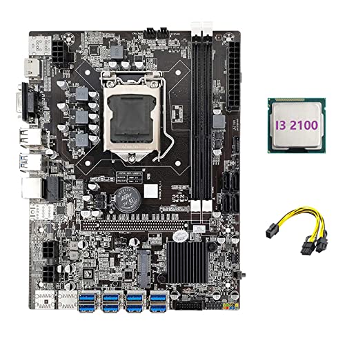 Zunedhys B75 ETH Mainboard 8 x PCIE USB Adapter + I3 2100 CPU + 6 Pin auf Dual 8 Pin Kabel LGA1155 MSATA B75 Motherboard Zunedhys B75 ETH Mainboard 8 x PCIE USB Adapter + I3 2100 CPU + 6 Pin auf Dual 8 Pin Kabel LGA1155 MSATA B75 Motherboard von Zunedhys