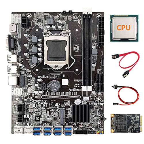 Zunedhys B75 ETH Mining Motherboard + CPU + 128G MSATA SSD + Kabel + Switch Kabel LGA1155 8XPCIE auf USB B75 BTC Motherboard von Zunedhys