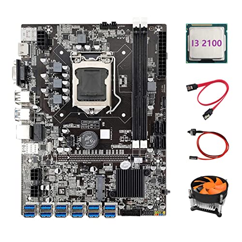Zunedhys B75 ETH Mining Motherboard 12 PCIE auf USB + I3 2100 CPU + Lüfter + Switch Kabel + Kabel DDR3 MSATA LGA1155 Motherboard Zunedhys B75 ETH Mining Motherboard 12 PCIE auf USB + I3 2100 CPU + Lüfter + Switch Kabel + Kabel DDR3 MSATA LGA1155 Motherboard von Zunedhys