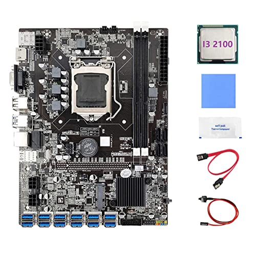 Zunedhys B75 ETH Mining Motherboard 12 PCIE to USB+I3 2100 CPU+Switch Cable+SATA Cable+Thermal Grease+Thermal Pad B75 Motherboard Zunedhys B75 ETH Mining Motherboard 12 PCIE to USB+I3 2100 CPU+Switch Cable+SATA Cable+Thermal Grease+Thermal Pad B75 Motherboard von Zunedhys
