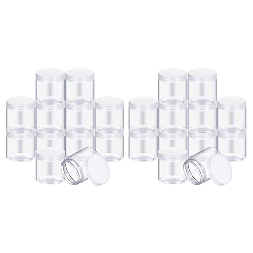 Zunedhys Leere 24 Pack Transparente Kunststoff Aufbewahrungs Box Gewürz Dose Weit Hals Kunststoff Behälter Deckel von Zunedhys