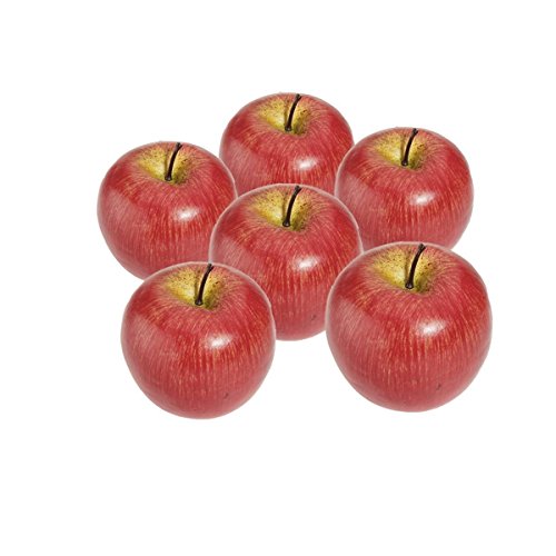 Zunedhys R 6 Stueck Dekorativer Kuenstlicher Apfel Kunststoff Imitation Hause Dekoration - rot von Zunedhys