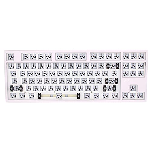 Zunedhys Sk87 Key Mechanische Tastatur Kit 80% TKL Hot Swappable Switch Lighting Effects RGB Switch LED Typ C, weißes Gehäuse von Zunedhys