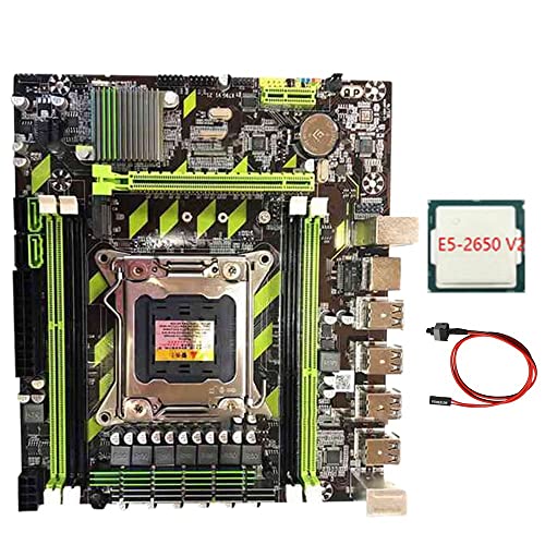 Zunedhys X79 Computer Motherboard M.2 Interface Set LGA2011 mit E5 2650 V2 CPU + Switch Cable Support RECC DDR3 RAM von Zunedhys