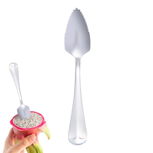 Grapefruitlöffel mit gezackter Kante, Löffel aus Edelstahl aus rostfreiem Stahl mit gezackter Kante - modisches Silbertaschen -Küchenwerkzeug für Kiwi, Dessert, Zitrusfrucht von Zunetsutock